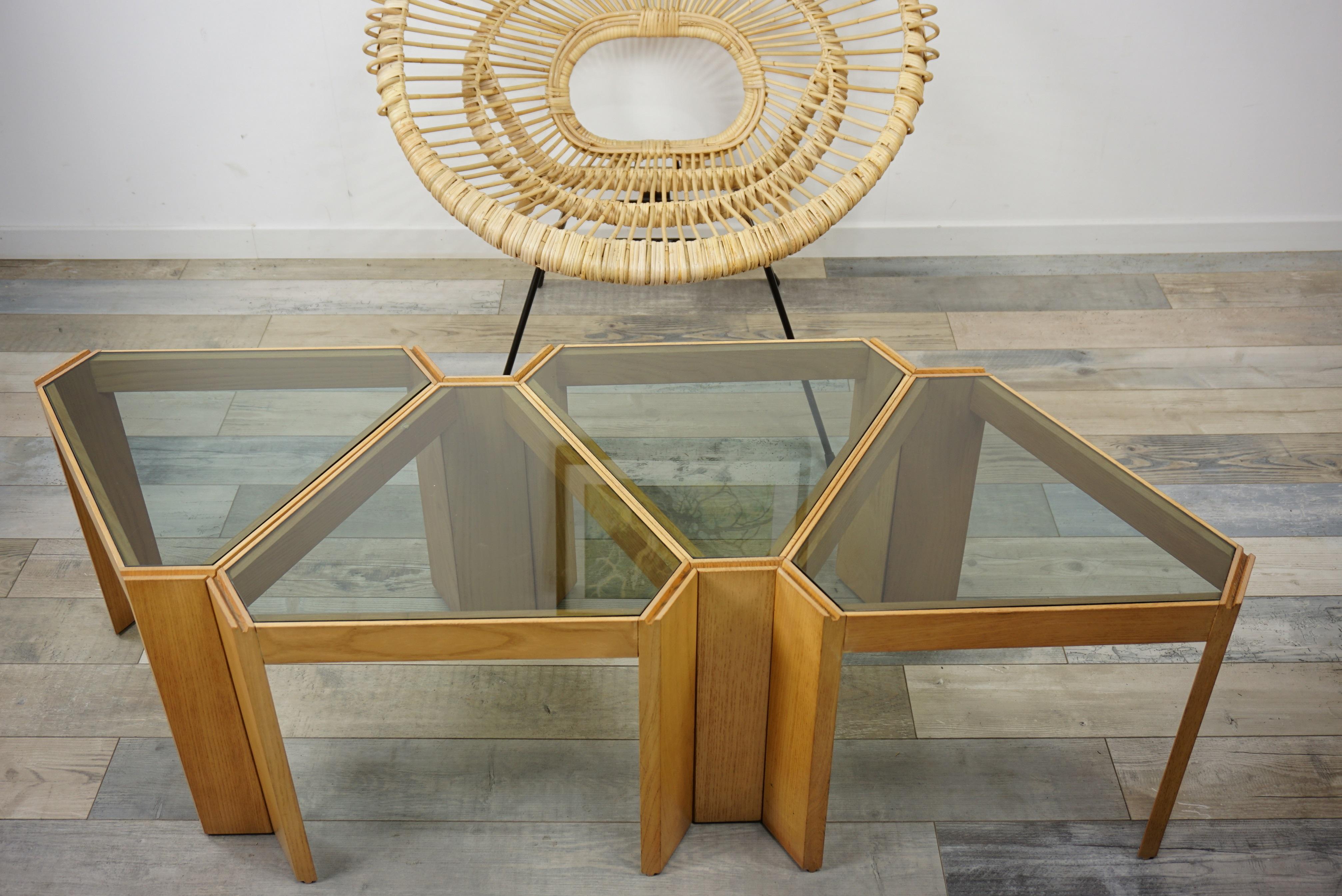 1970s Italian Design Set of 4 Modular Tables from Porada Arredi 1