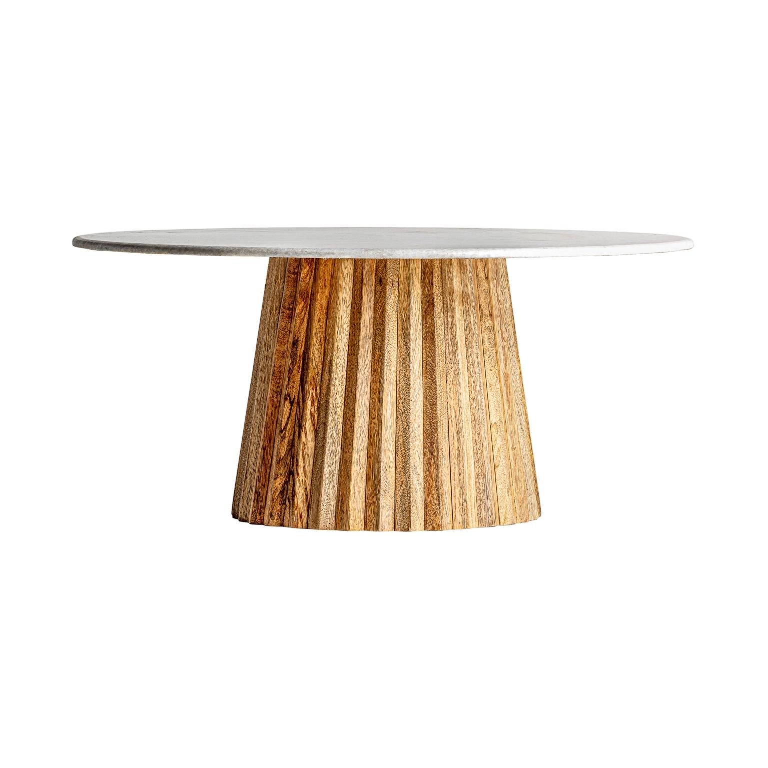Runder Couchtisch aus Marmor und Holz im italienischen Design der 1970er Jahre im Zustand „Neu“ im Angebot in Tourcoing, FR