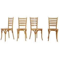 Chaises de salle à manger italiennes des années 1970, ensemble de 4 pièces