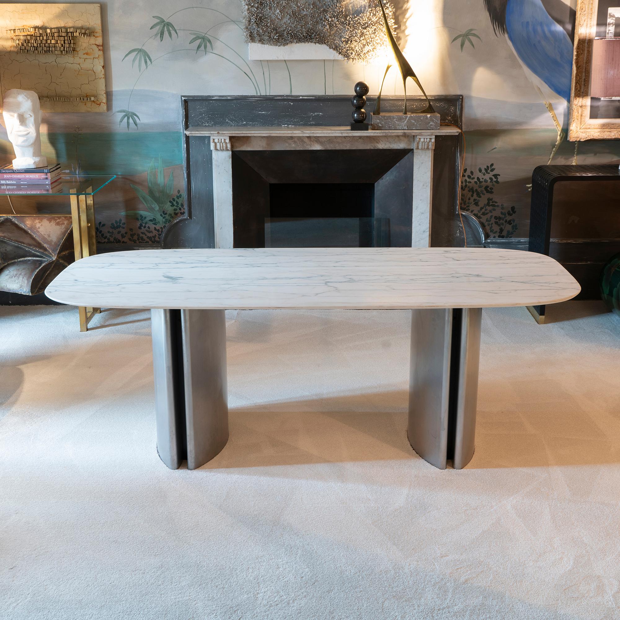 statuario marble dining table
