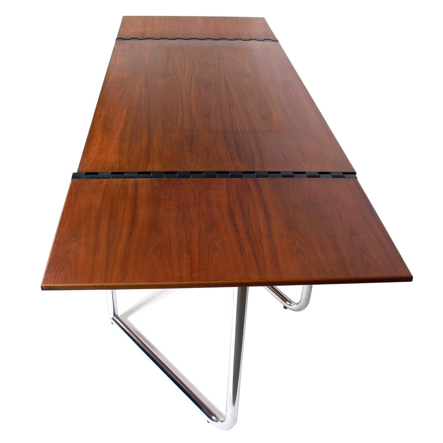 Mid-Century Modern 1970s Italian Drop Leaf Dining Table or Desk For Sale