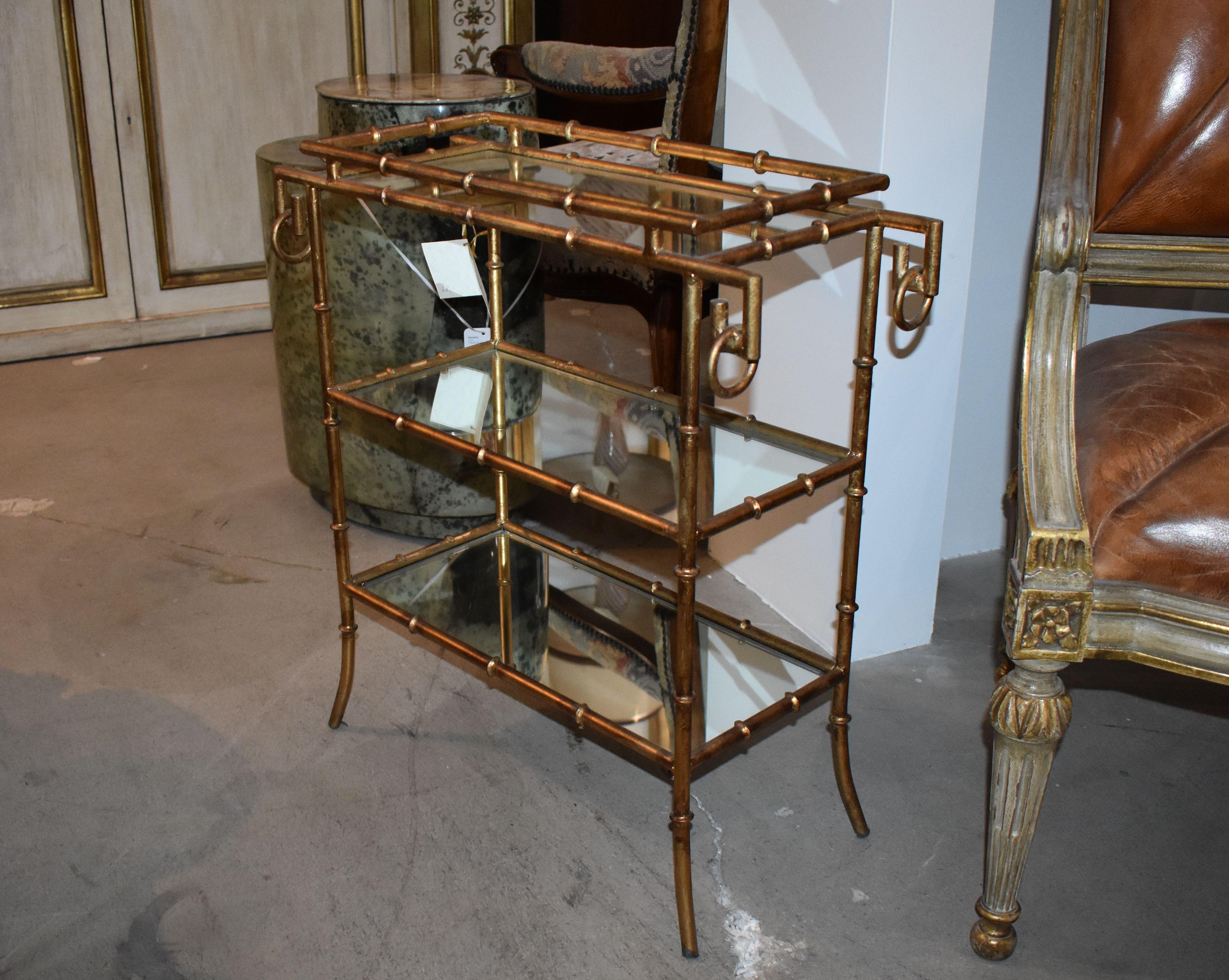 Mid-Century Modern 1970s Italian Faux Bamboo Side Table