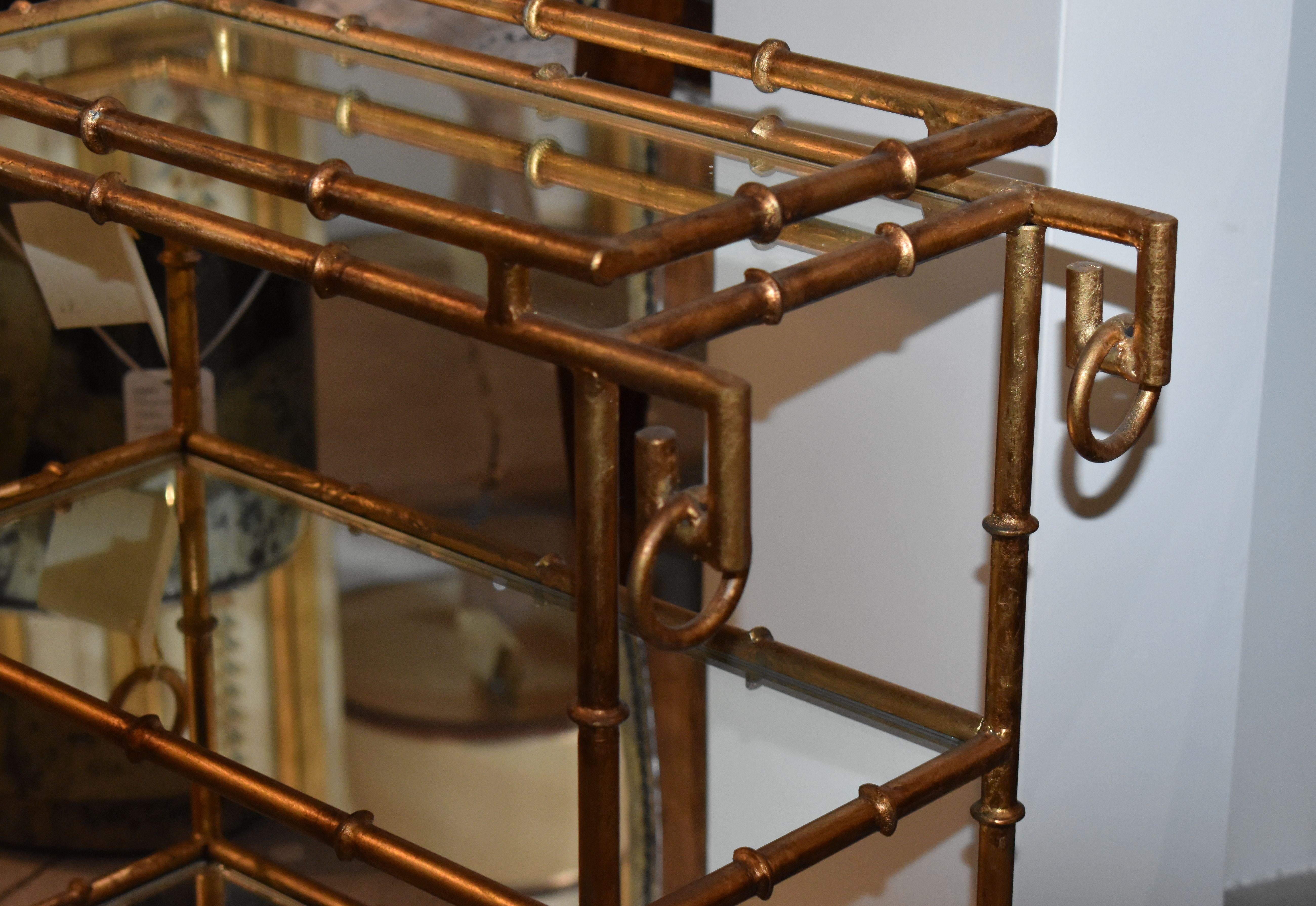 1970s Italian Faux Bamboo Side Table In Good Condition In Cathedral City, CA