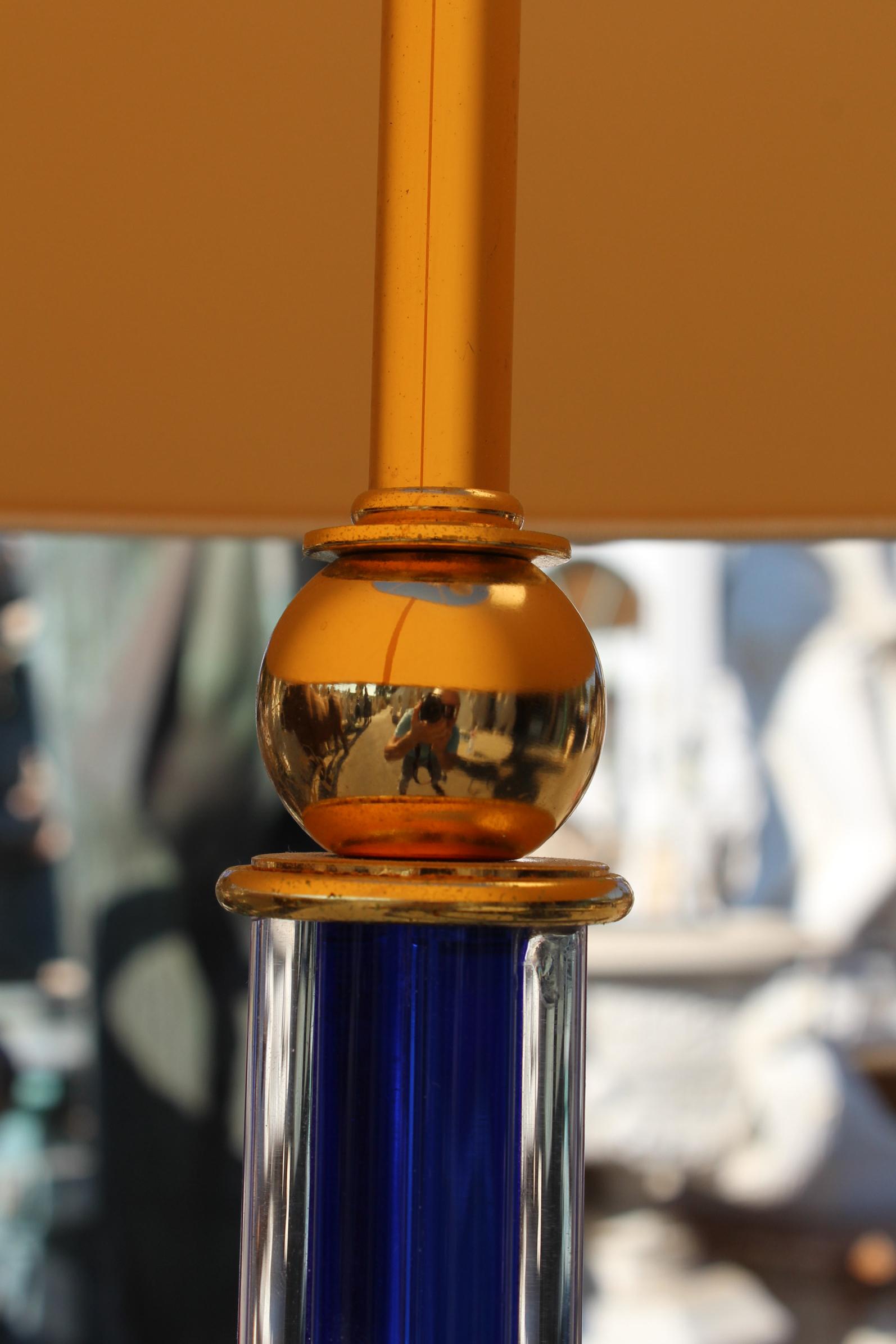 1970s Italian Floor Lamp with Brass and Venetian Murano Glass Fittings 3