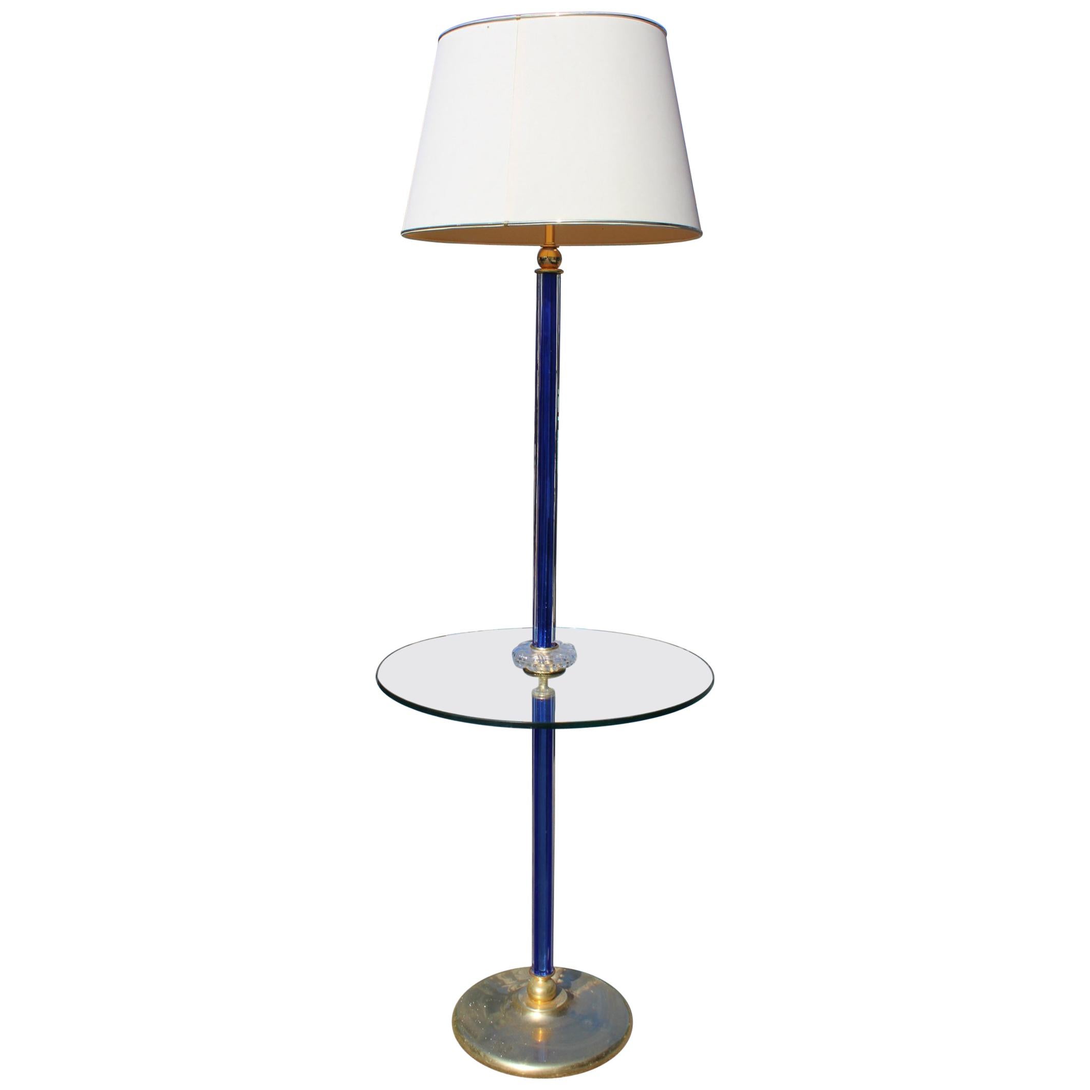 1970s Italian Floor Lamp with Brass and Venetian Murano Glass Fittings