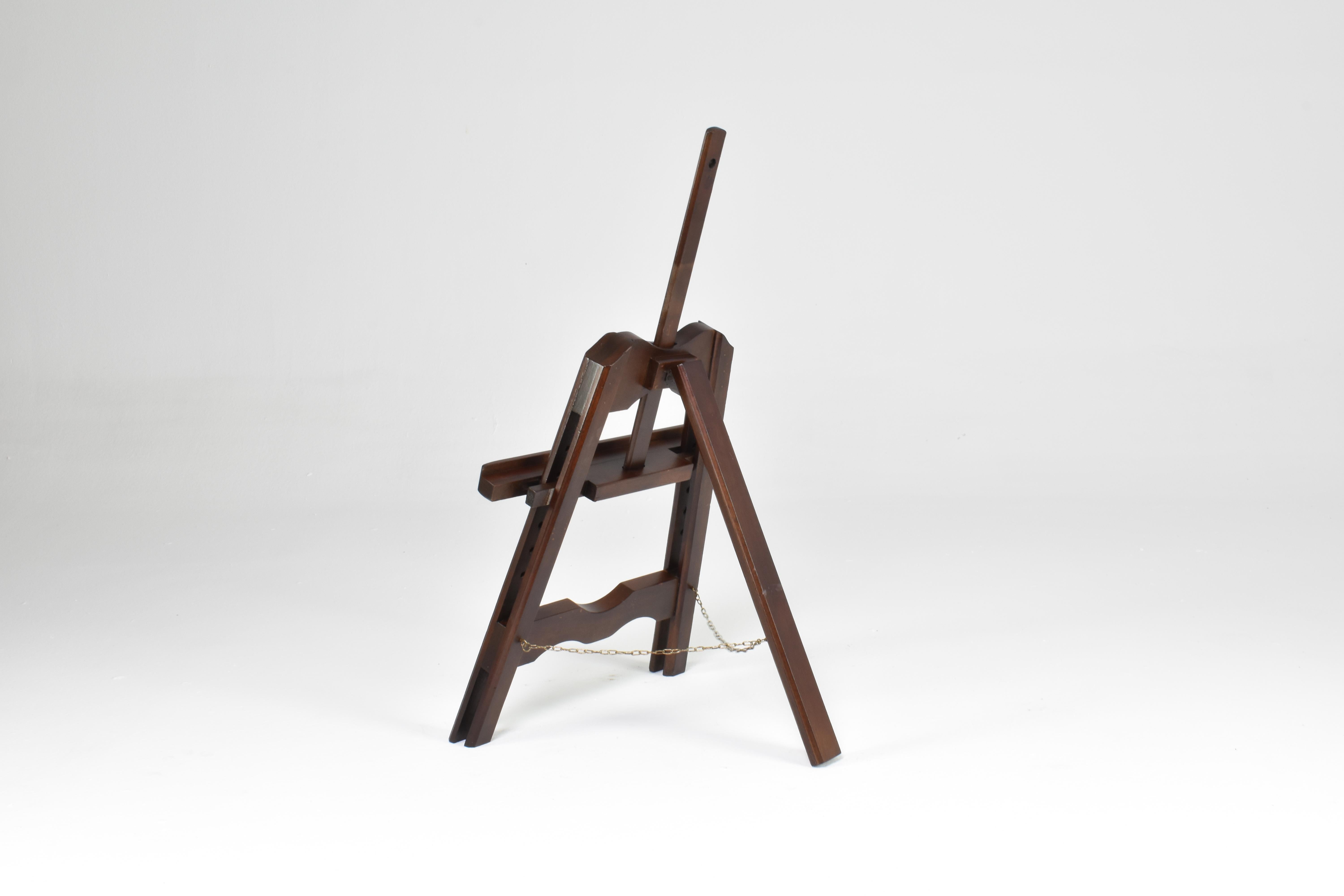 Caballete de mesa plegable italiano de los años 70 en madera y latón Latón en venta