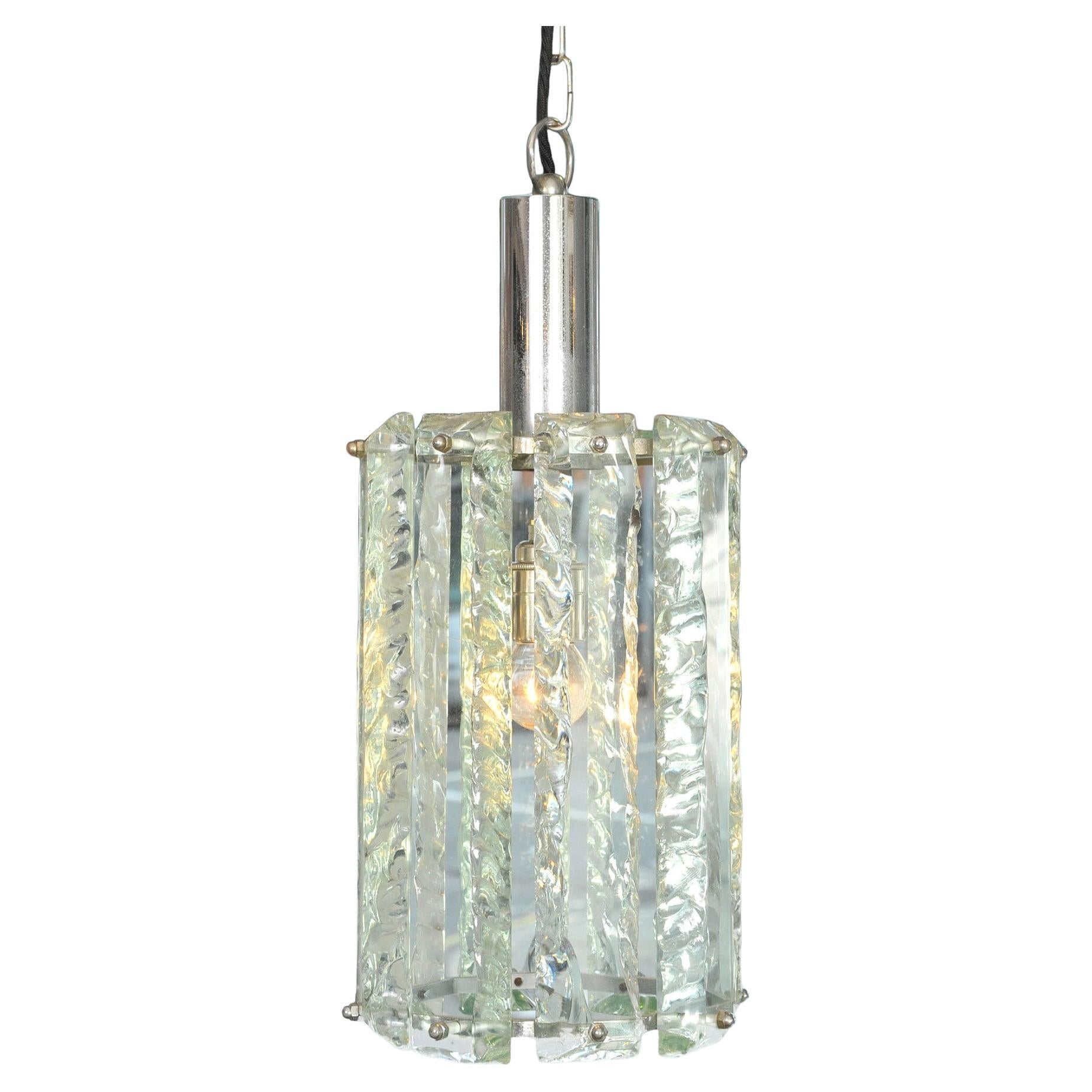 Pendentif en verre Kalmar à glace facettée, Italie, années 1970 en vente