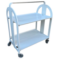 Carrito de bar blanco estilo Fratelli Guzzini italiano de los años 70