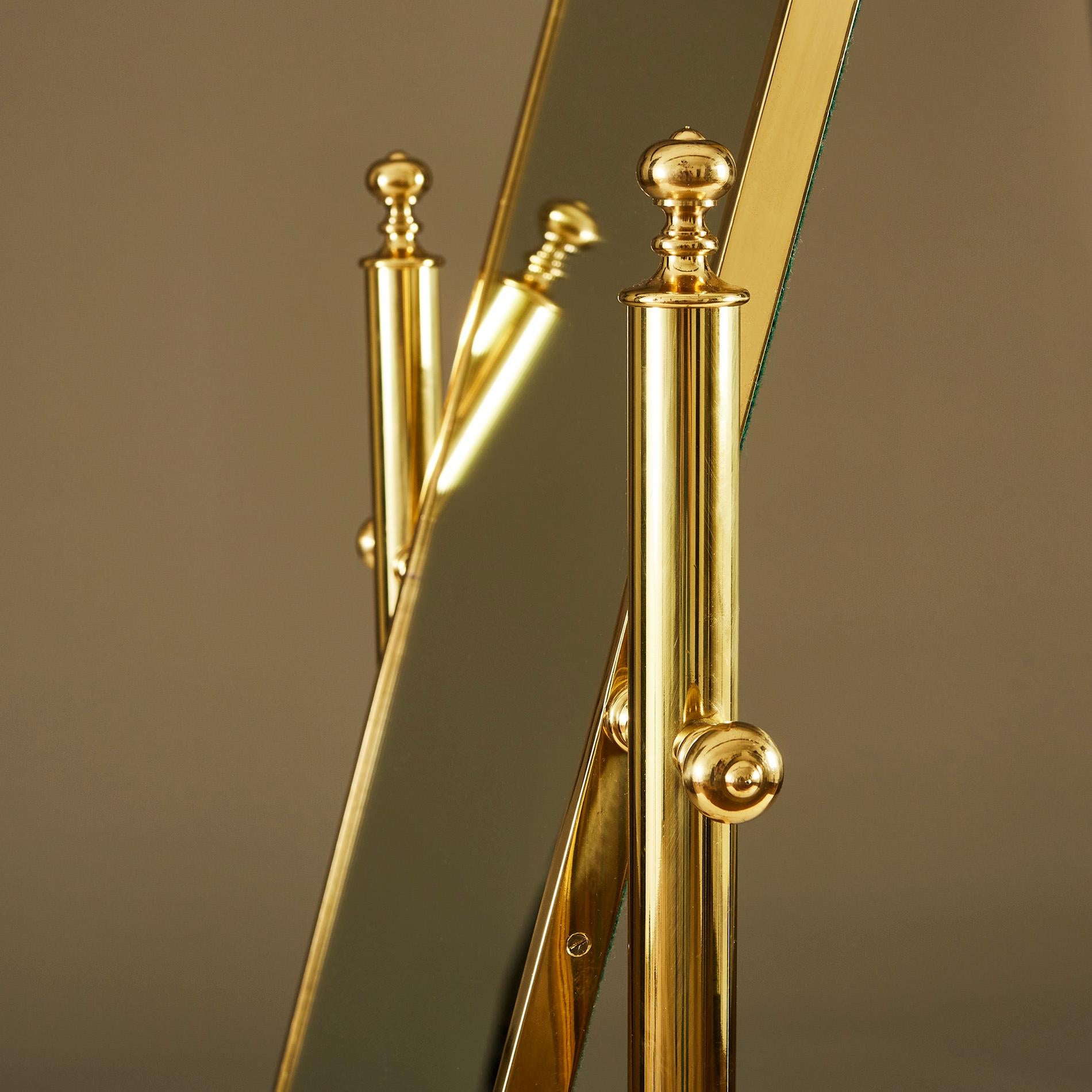 Brass 1970s Italian Freestanding Dressing Mirror