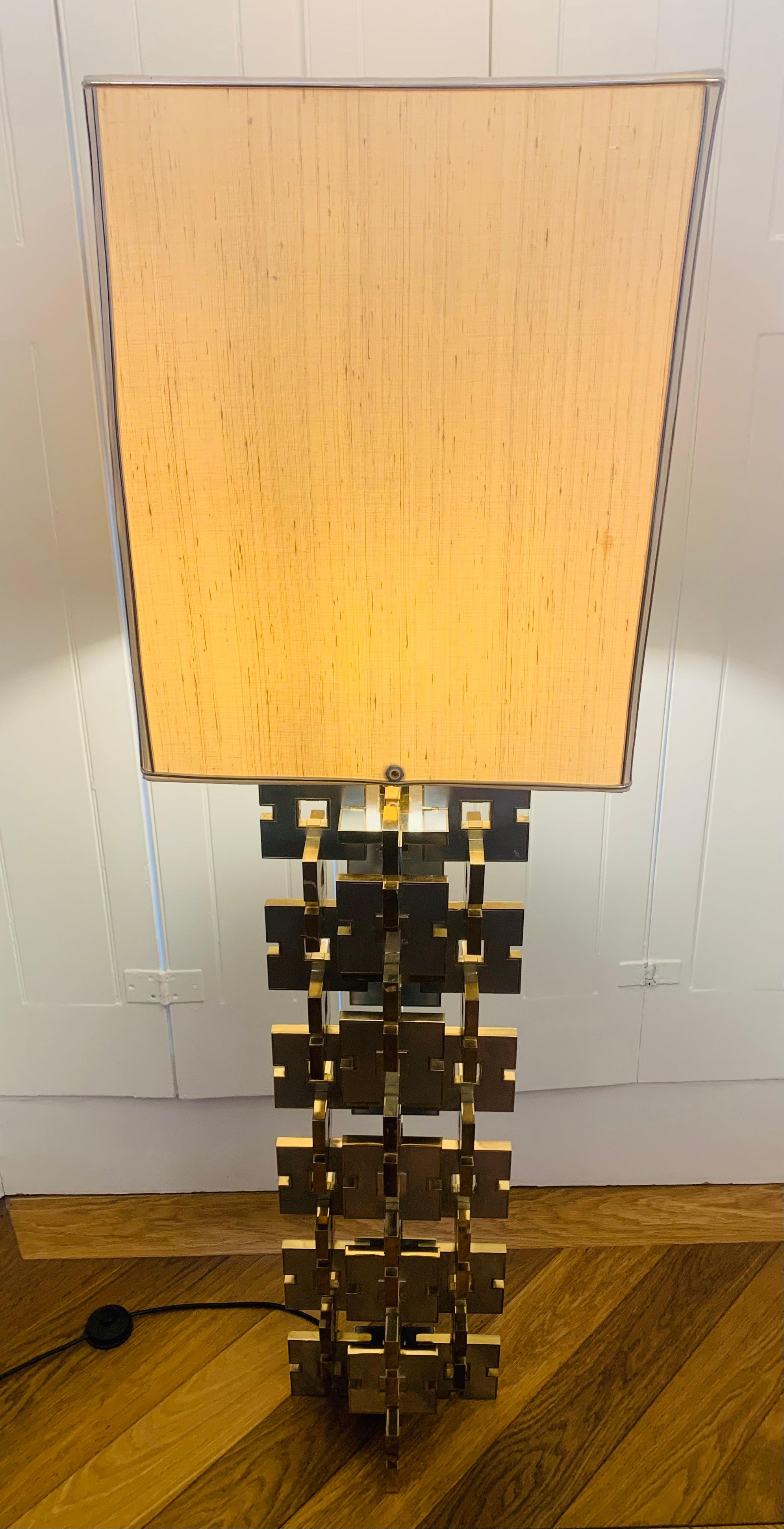 Mid-Century Modern 1970s, Italian Gaetano Sciolari for Sciolari Lighting Geometric Floor Lamp For Sale