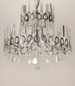 1970s Italian Gaetano Sciolari Twelve Light Chandelier