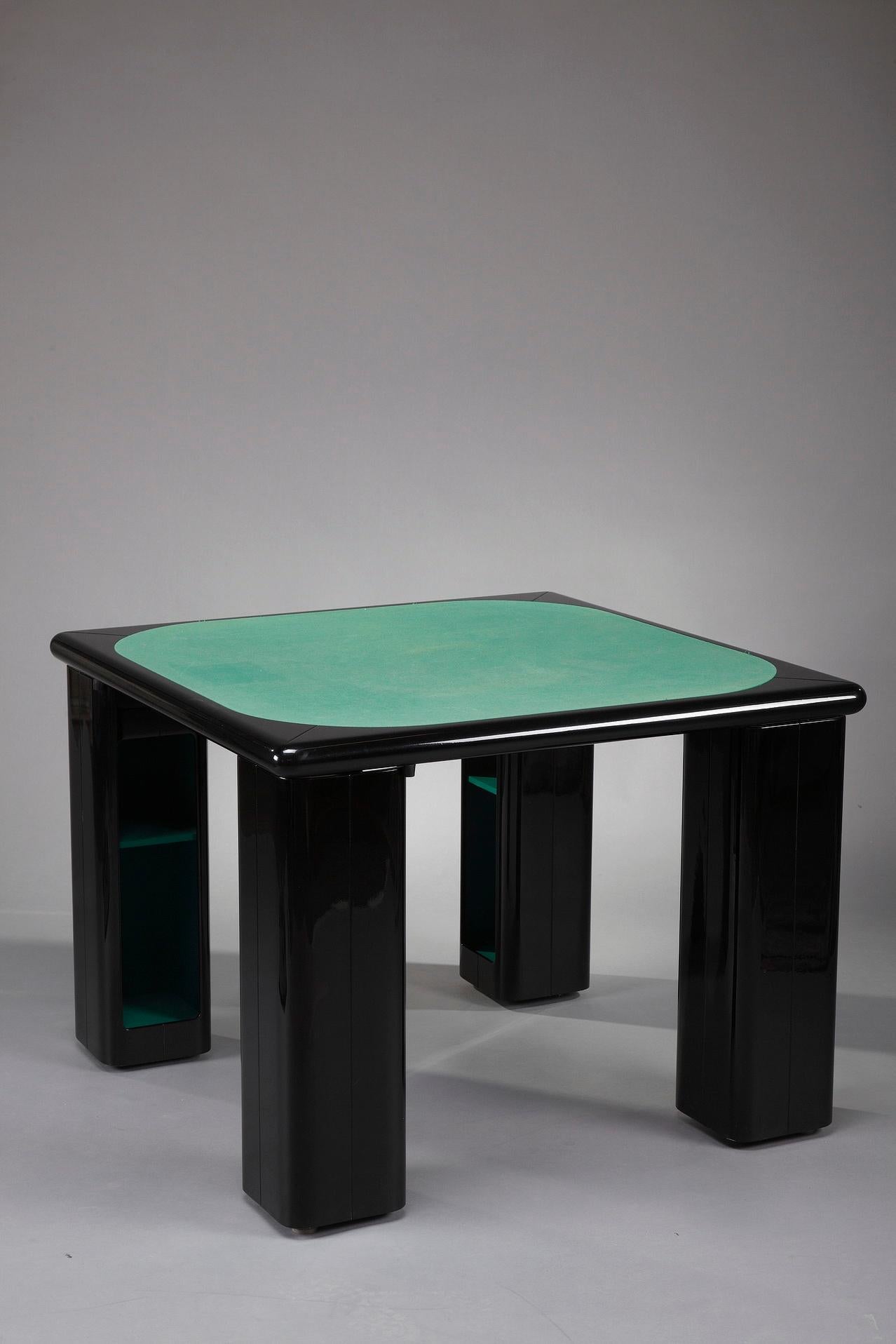 1970s Italian Game Table and Chairs by Pierluigi Molinari for Pozzi For Sale 11