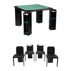 Used 1970s Italian Game Table and Chairs by Pierluigi Molinari for Pozzi