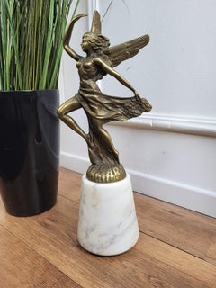 1970s Italian Gilt Brass and White Marble Sculpture Trophy Door Stop or Bookend