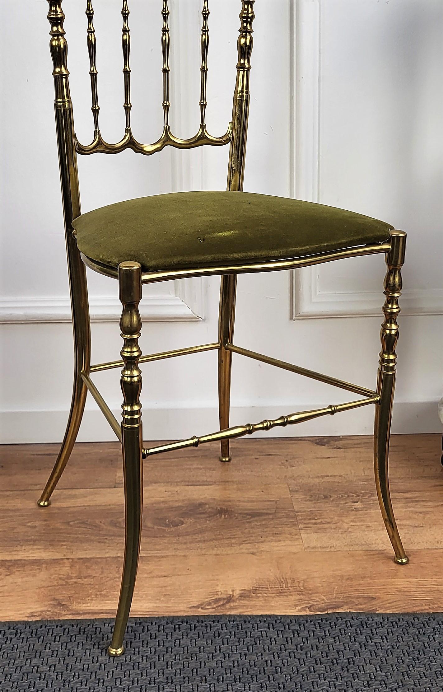1970er Jahre Italienischer Chiavari-Stuhl aus vergoldetem Messing (Metall) im Angebot