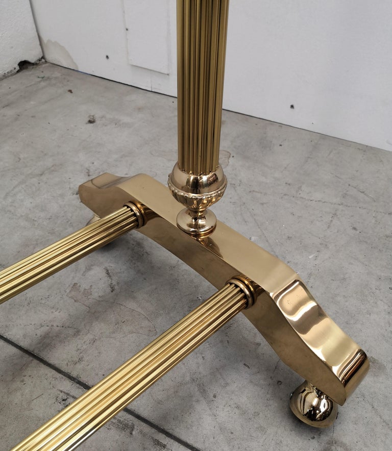 1970s Italian Gilt Brass Garment Rack, Clothing Rail, Dress Hanger at