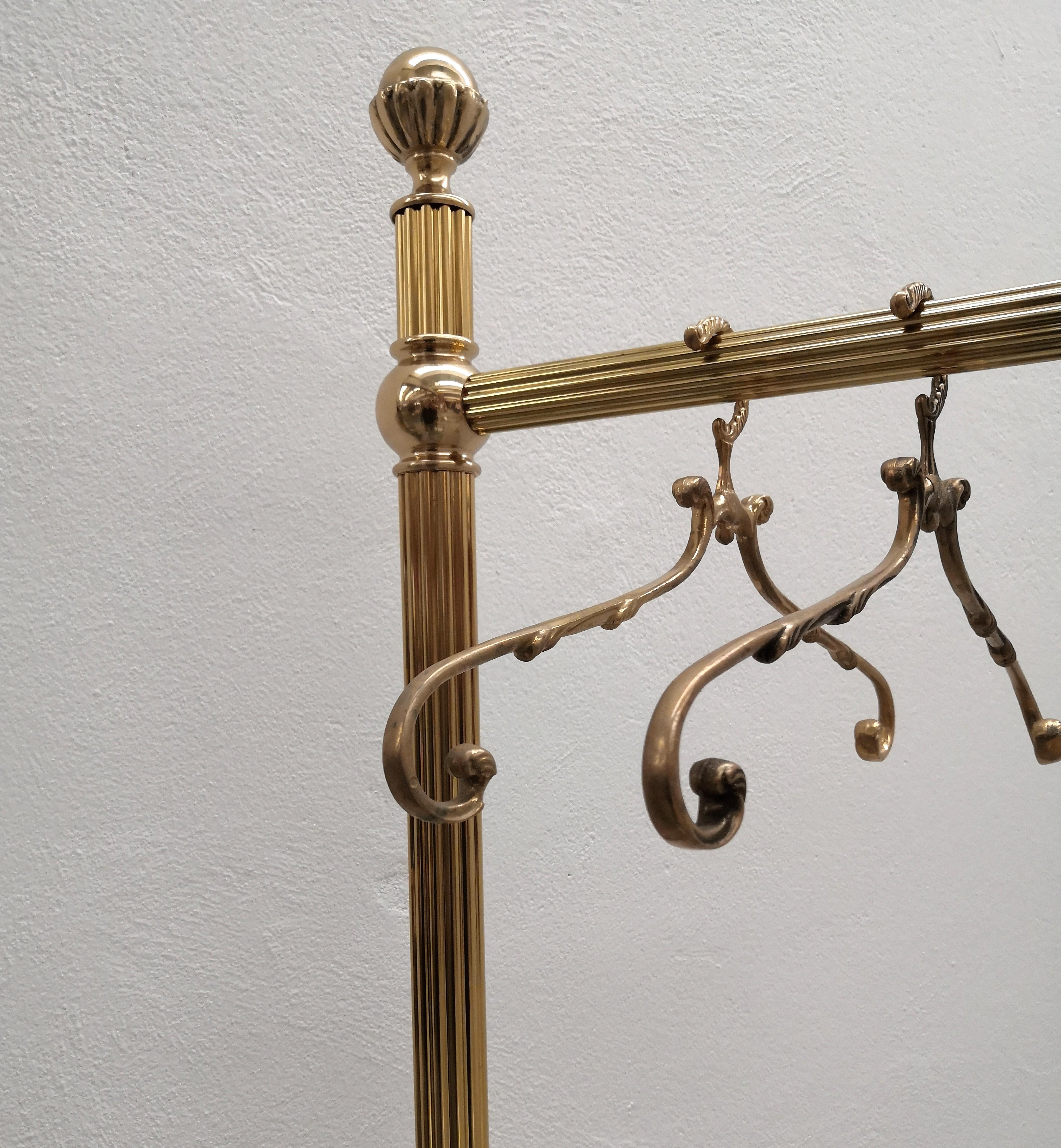 antique brass clothes rail