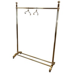 Retro 1970s Italian Gilt Brass Garment Rack, Clothing Rail, Dress Hanger