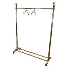 1970s Italian Gilt Brass Garment Rack, Clothing Rail, Dress Hanger