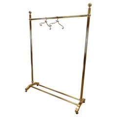 1970s Italian Gilt Brass Garment Rack, Clothing Rail, Dress Hanger
