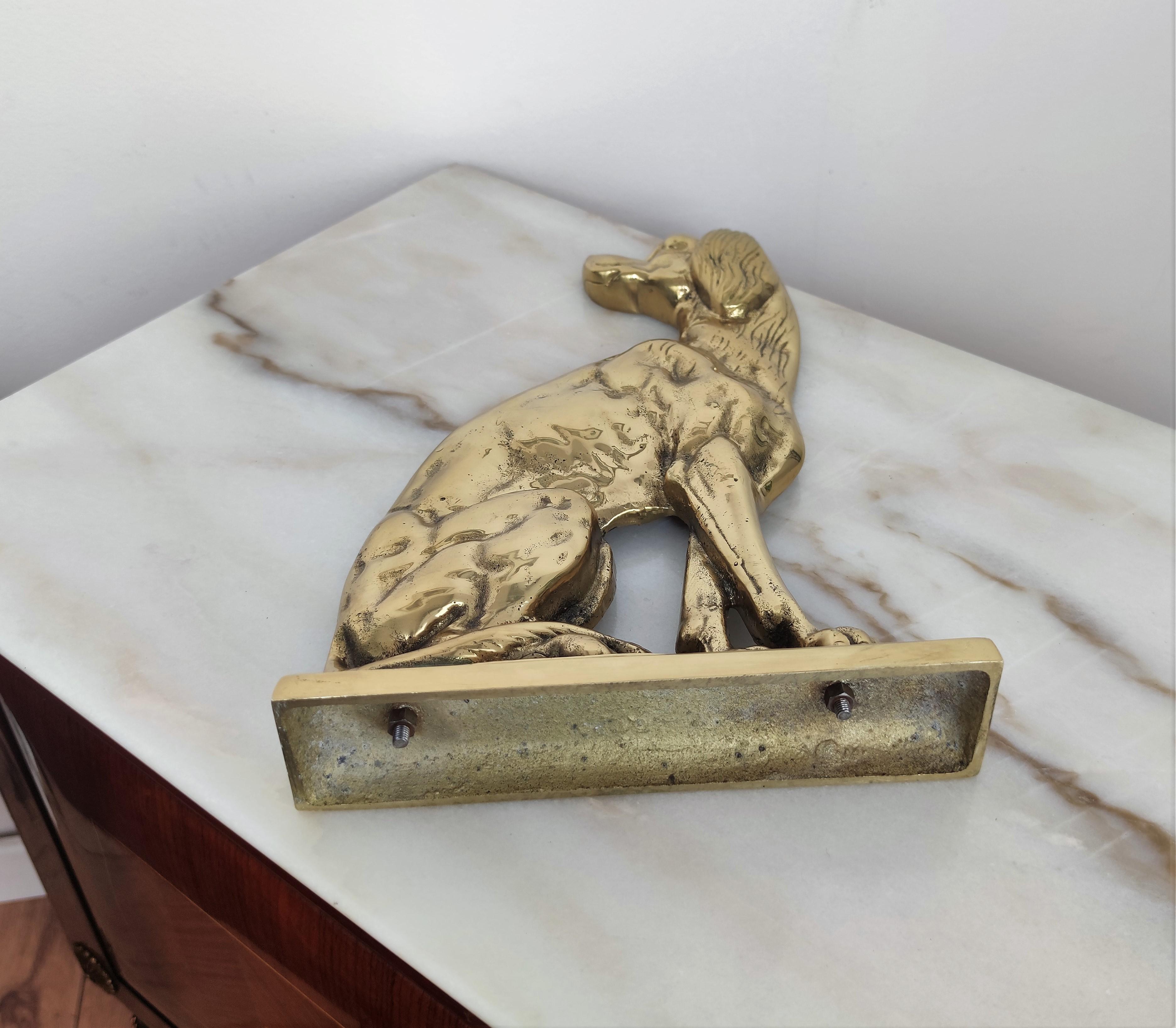 20ième siècle 1970 Italian Gilt Brass Setter Dog Door Stop or Bookend en vente