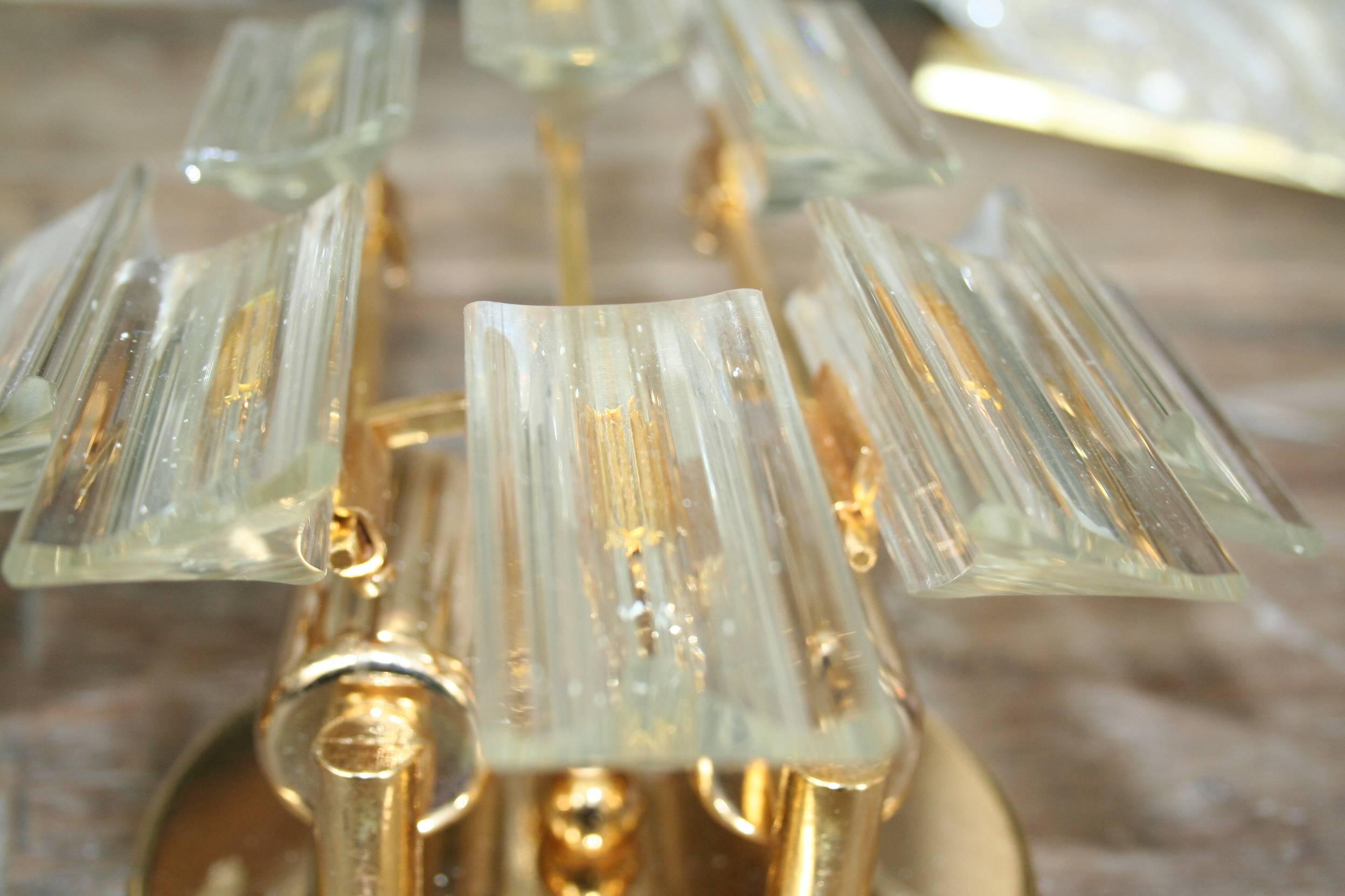 1970s Italian Glass and Metalled Sconces 1