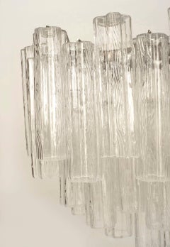 Camer Italian Carmer Crystal Tube Chandelier