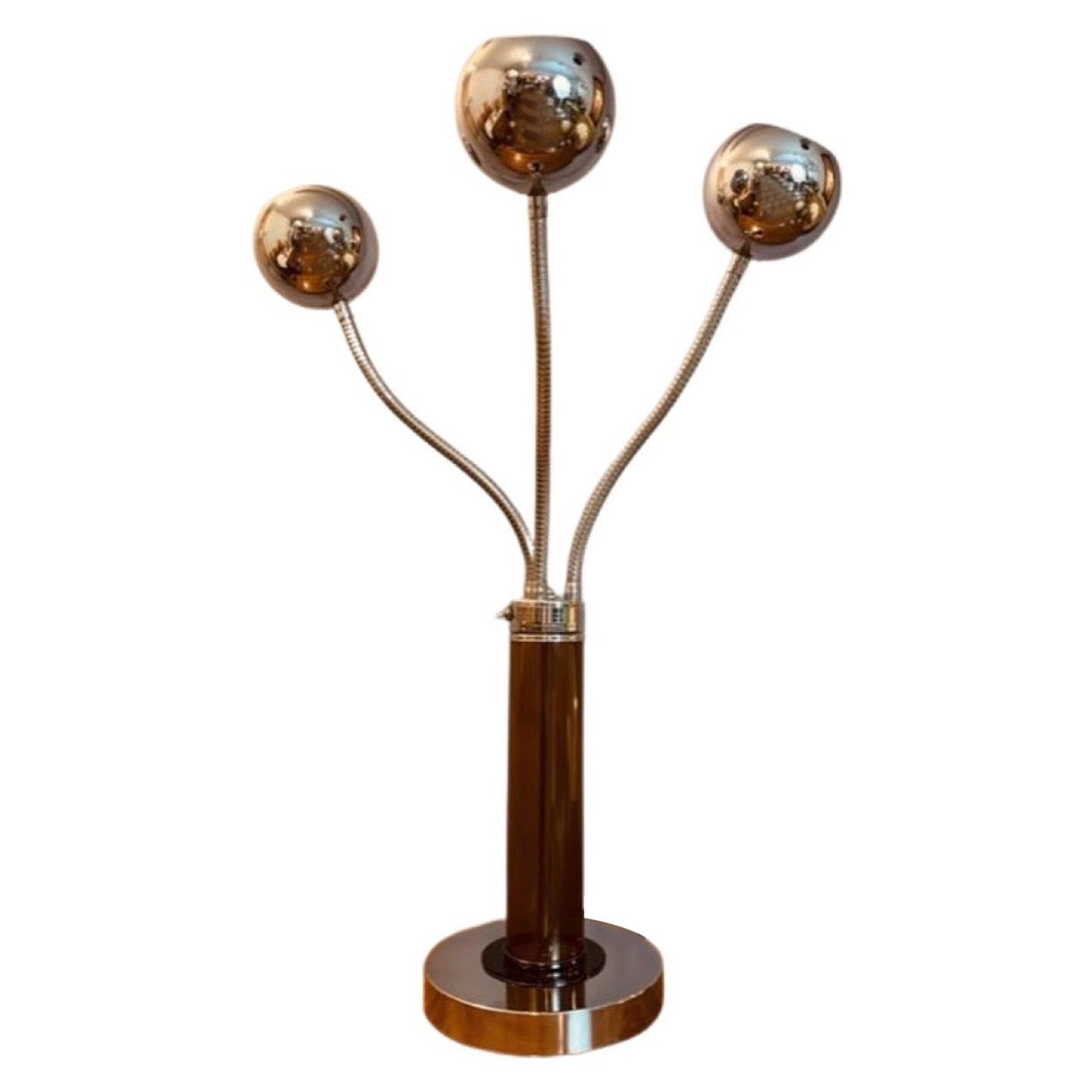 1970s Italian Goffredo Reggiani Articulated Chrome 
Perspex Eyeball Table Lamp