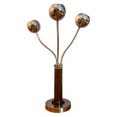 1970s Italian Goffredo Reggiani Articulated Chrome & Perspex Eyeball Table Lamp