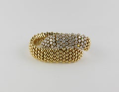 1970s Italian Gold and Diamond flexible Bracelet
