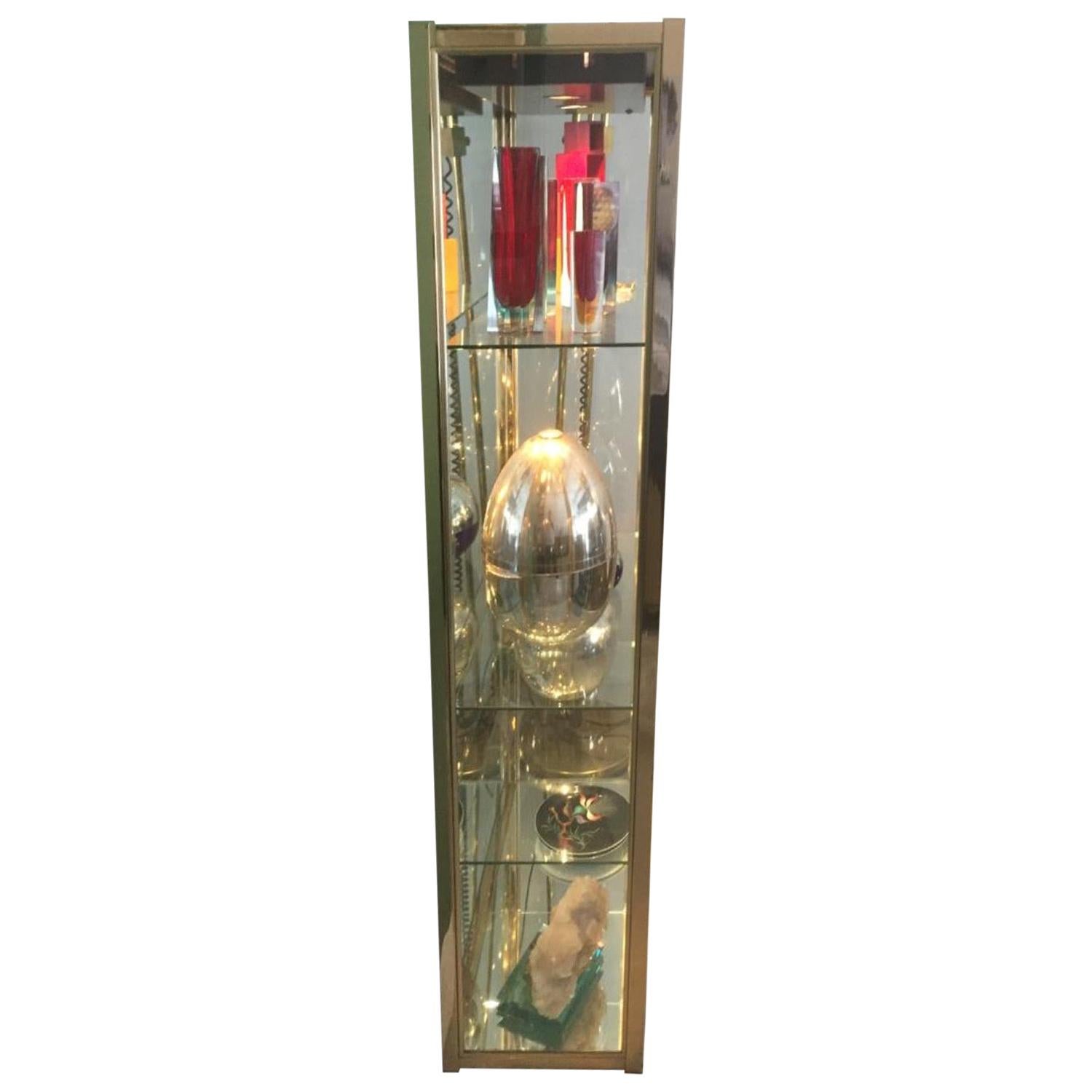 gold glass display cabinet