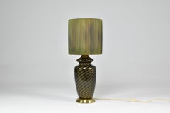 Italian Green Vintage Mid-Century Murano Glass Table Lamp by Tommaso Barbi