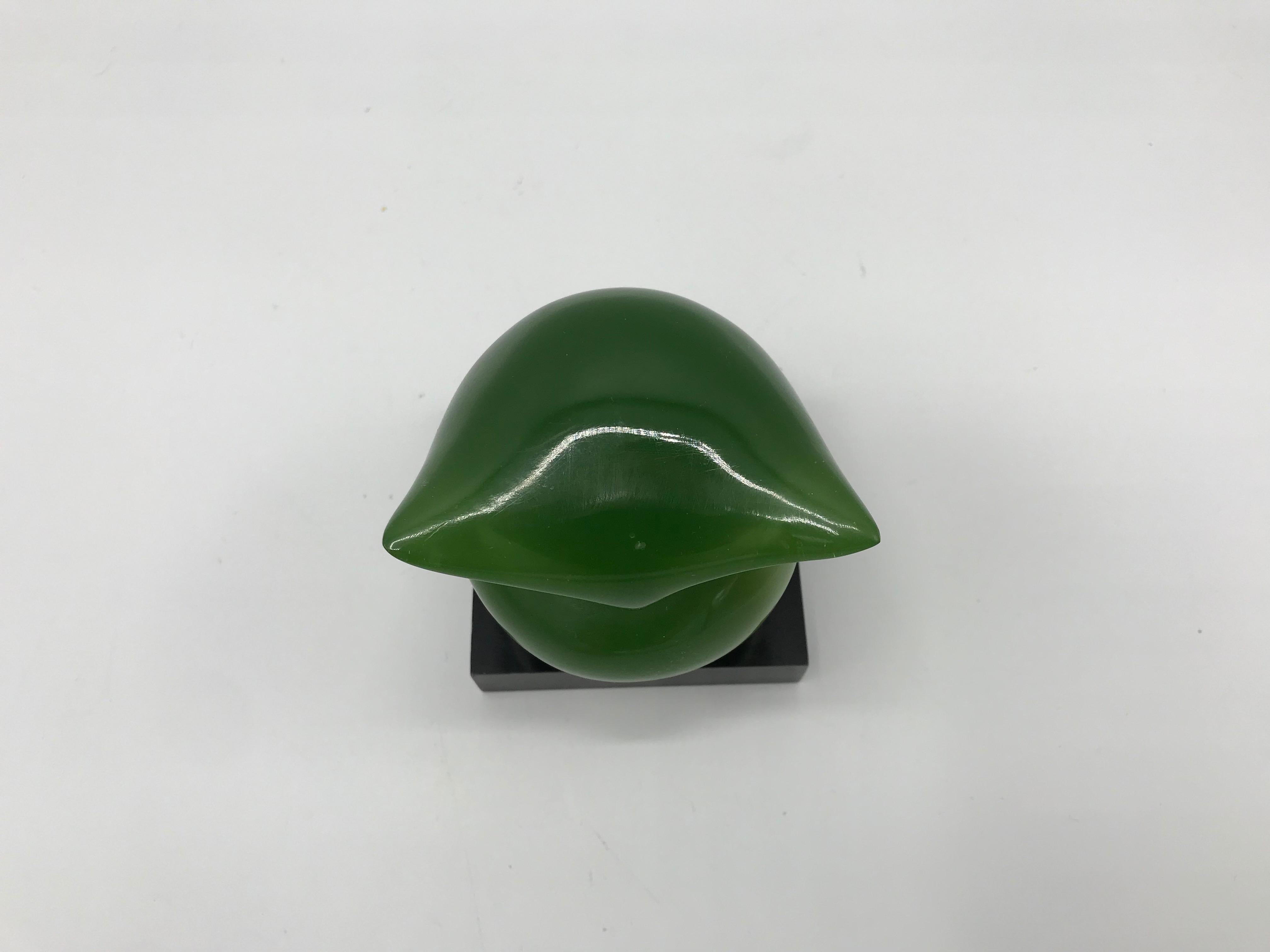 1970s Italian Green Resin Owl Sculpture 2