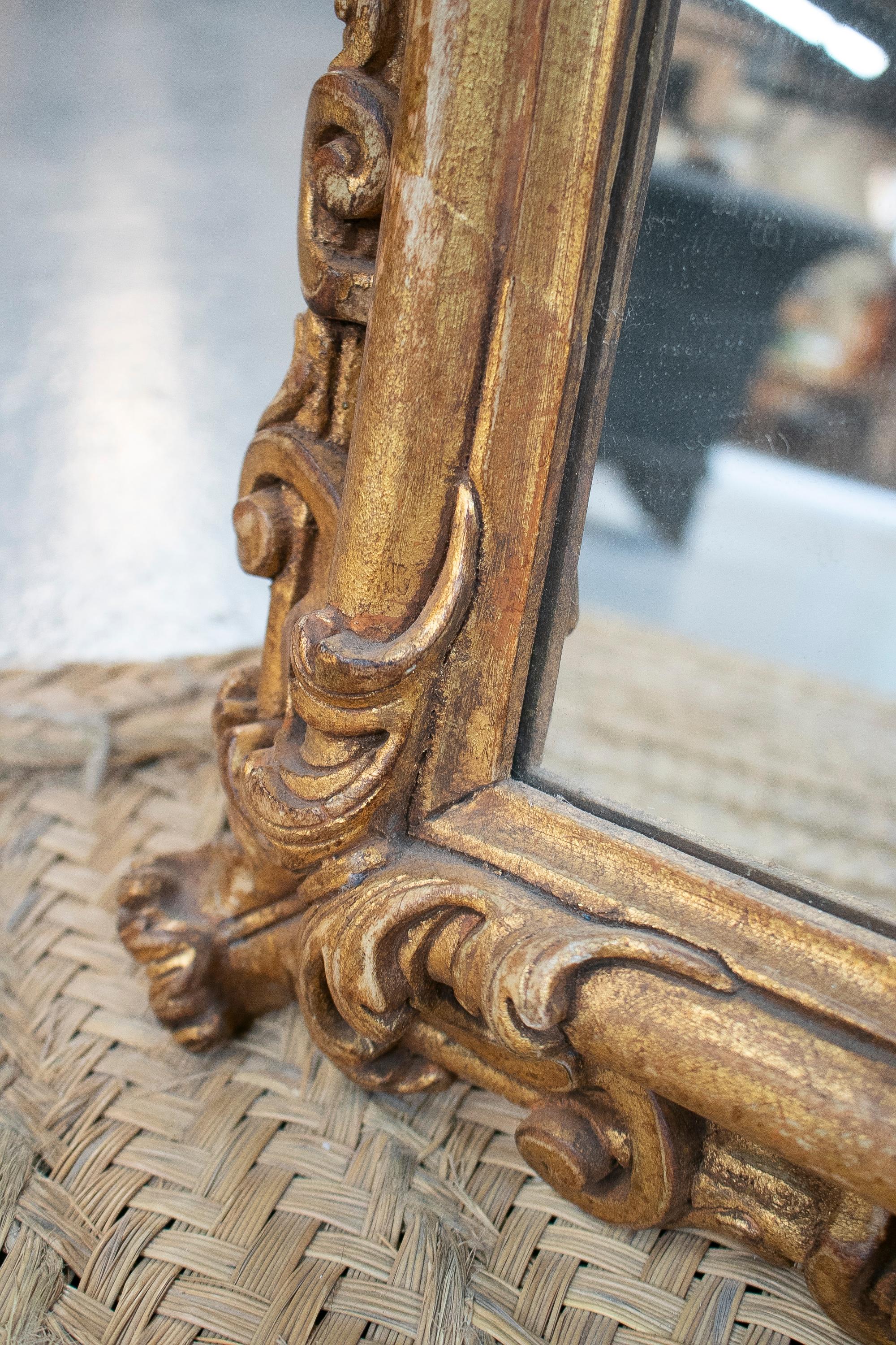 1970s Italian Hand Carved Baroque Wooden Mirror 2
