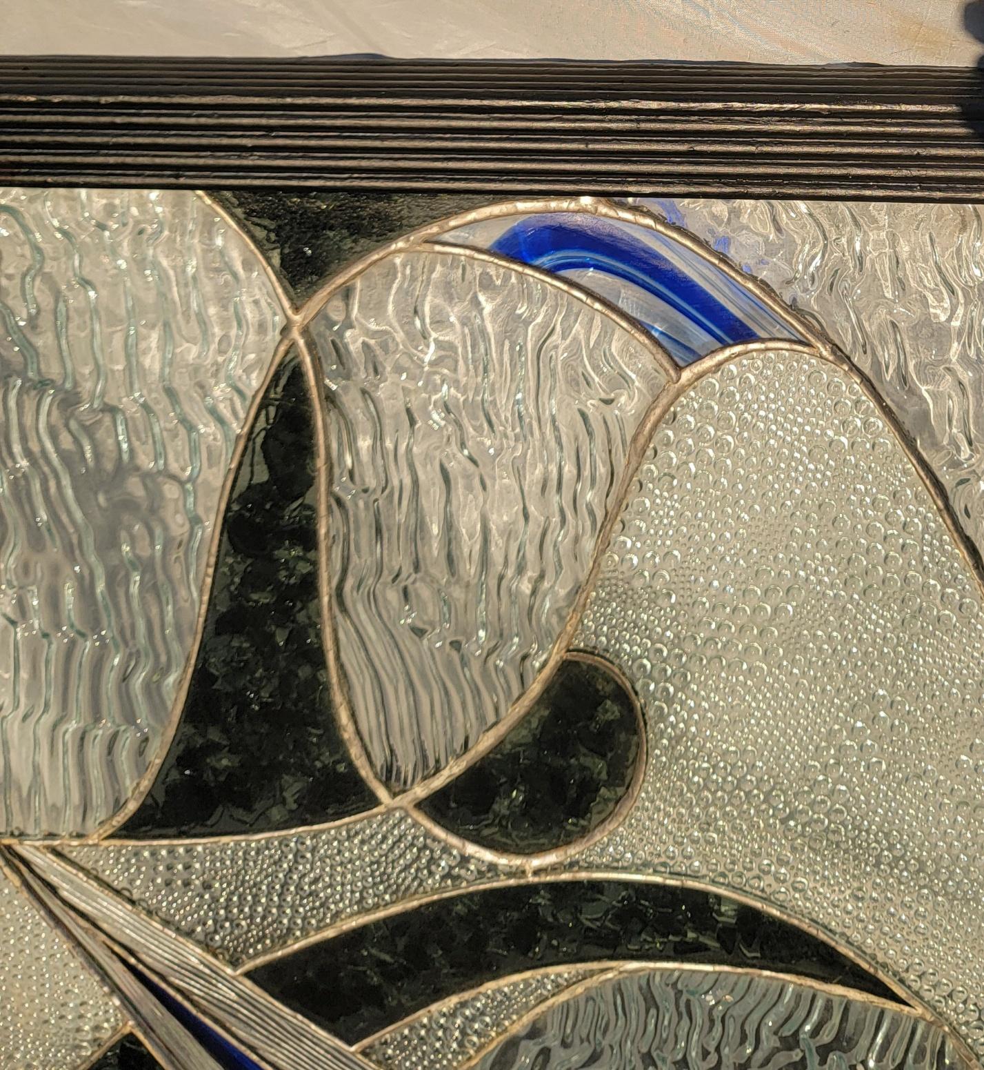 1970er Jahre Italienische Hand Made Art Noveau Glas und Lucite Kunst Panel im Angebot 1