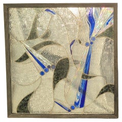 1970 Italian Hand Made Art Noveau Glass and Lucite Art Panel