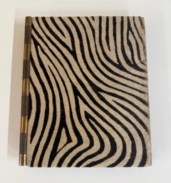 1970’s Italian Hand Made Zebra Hide Desk Organizer