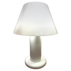 1970s Italian Harvey Guzzini for Guzzini White Lacquered Metal Table Lamp