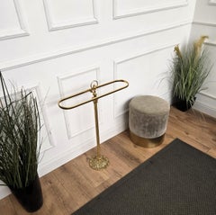 1970s Italian Hollywood Regency Golden Brass Towel Rack Rail
