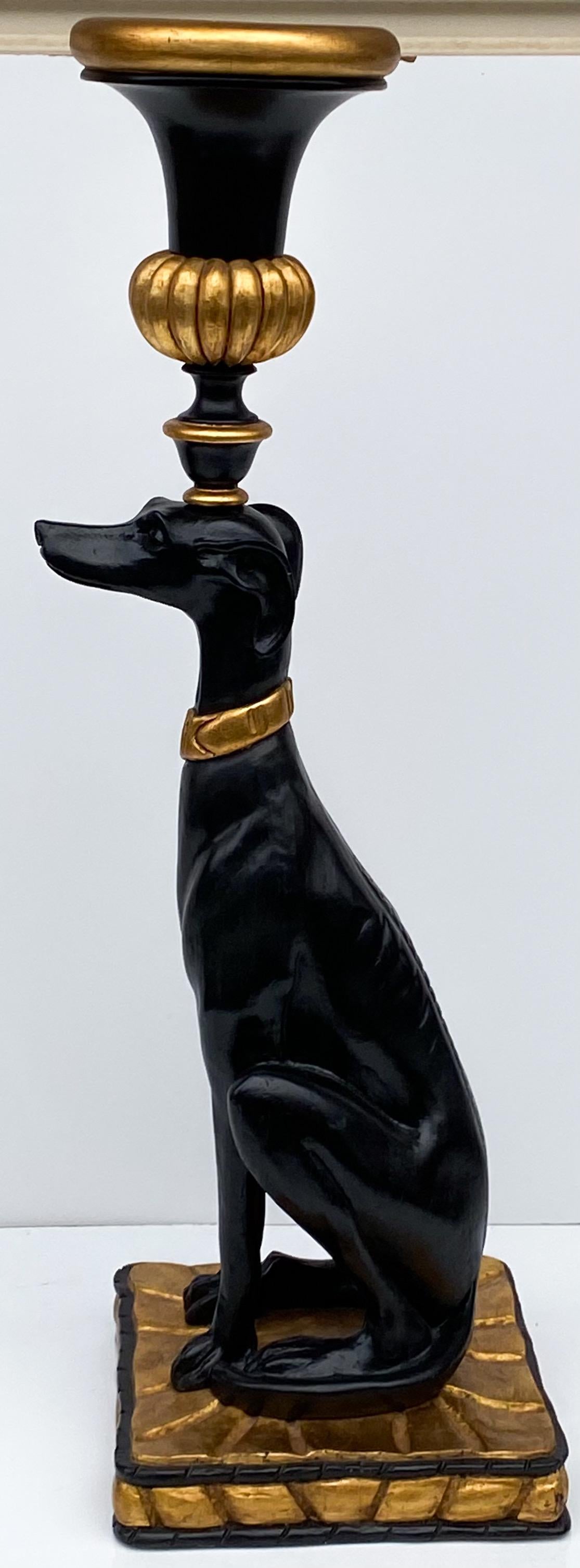 1970s Italian Hollywood Regency Style Seated Greyhounds with Planters, a Pair 1