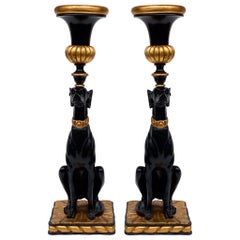 1970s Italian Hollywood Regency Style Seated Greyhounds with Planters, a Pair
