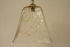 1970s Italian Icicle Glass Fixture with Amber Streaks