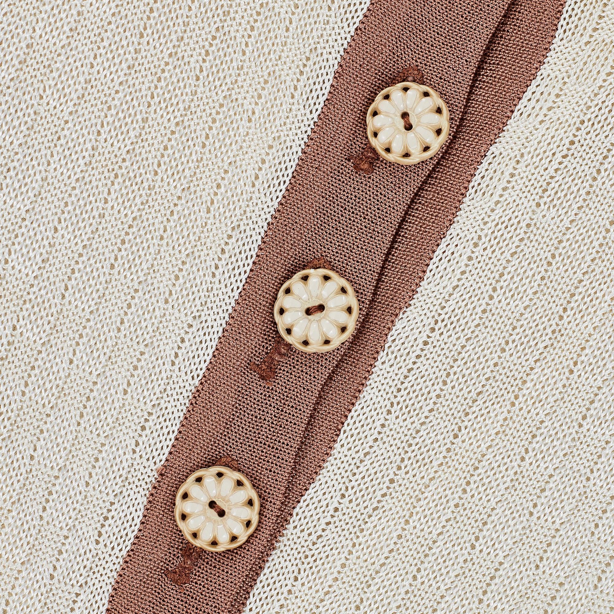 Abito polo in maglia italiana anni '70, marrone e crema In condizioni ottime in vendita a London, GB