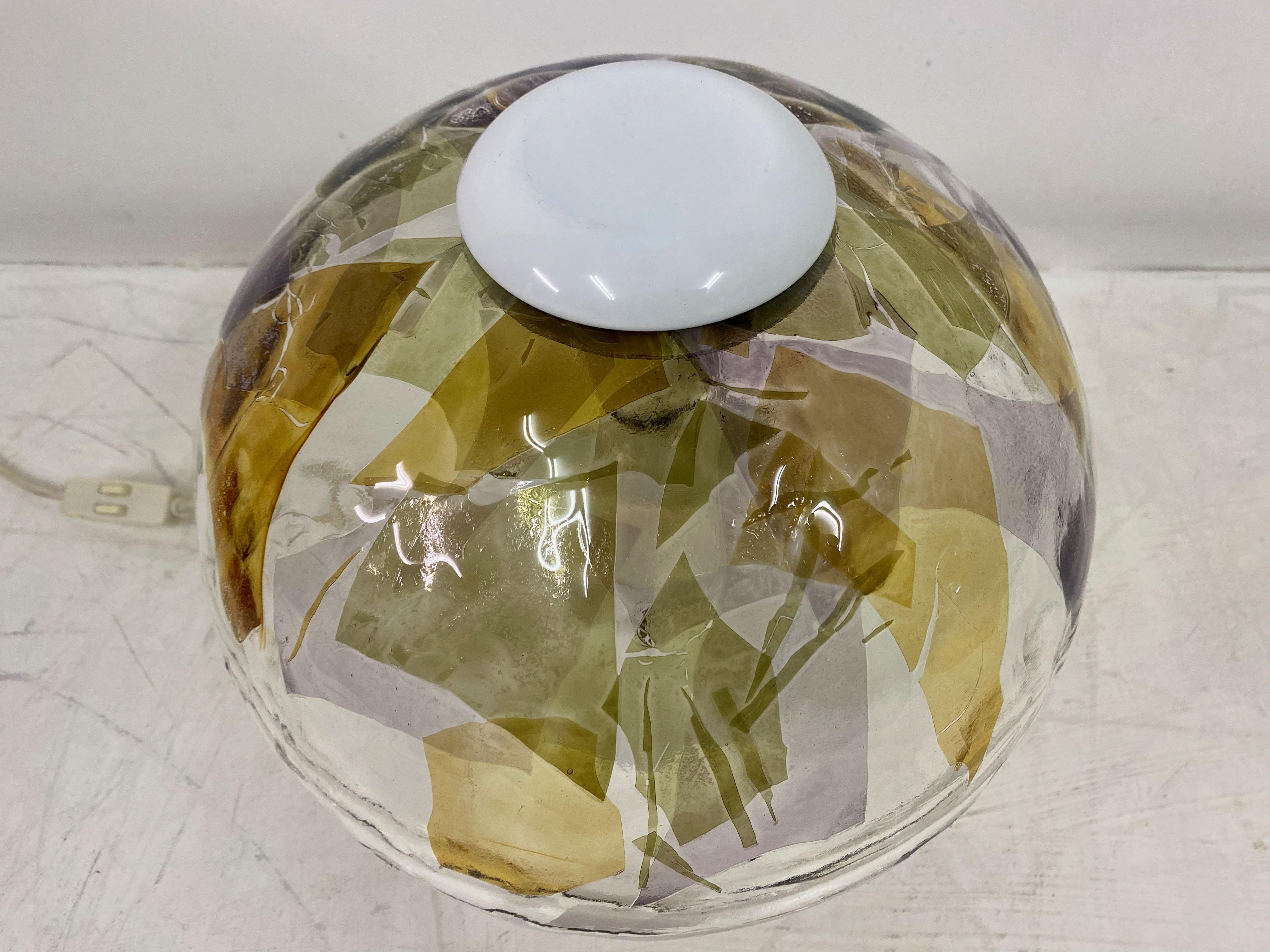 20th Century 1970s Italian La Murrina Murano Glass Table Lamp For Sale