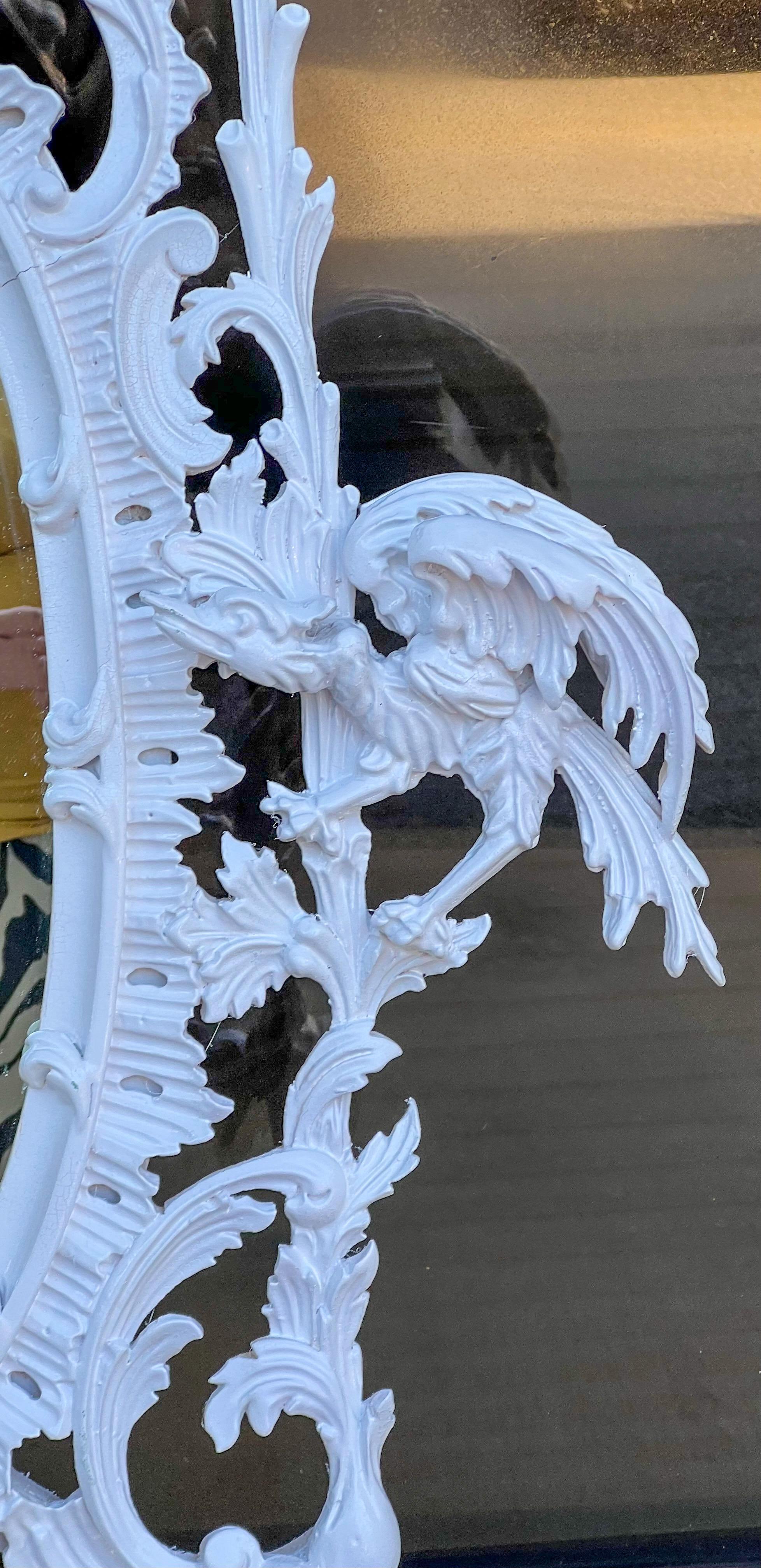 Late 20th Century 1970S Italian LaBarge Chinese Chippendale Style Carved Mirror with Hoho Birds