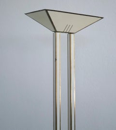 1970s Italian Lacquered Metal & Bronze Standing Lamp