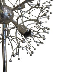 1970s Italian Large Chrome “Sputnik” Floor Lamp by Gaetano Scolari