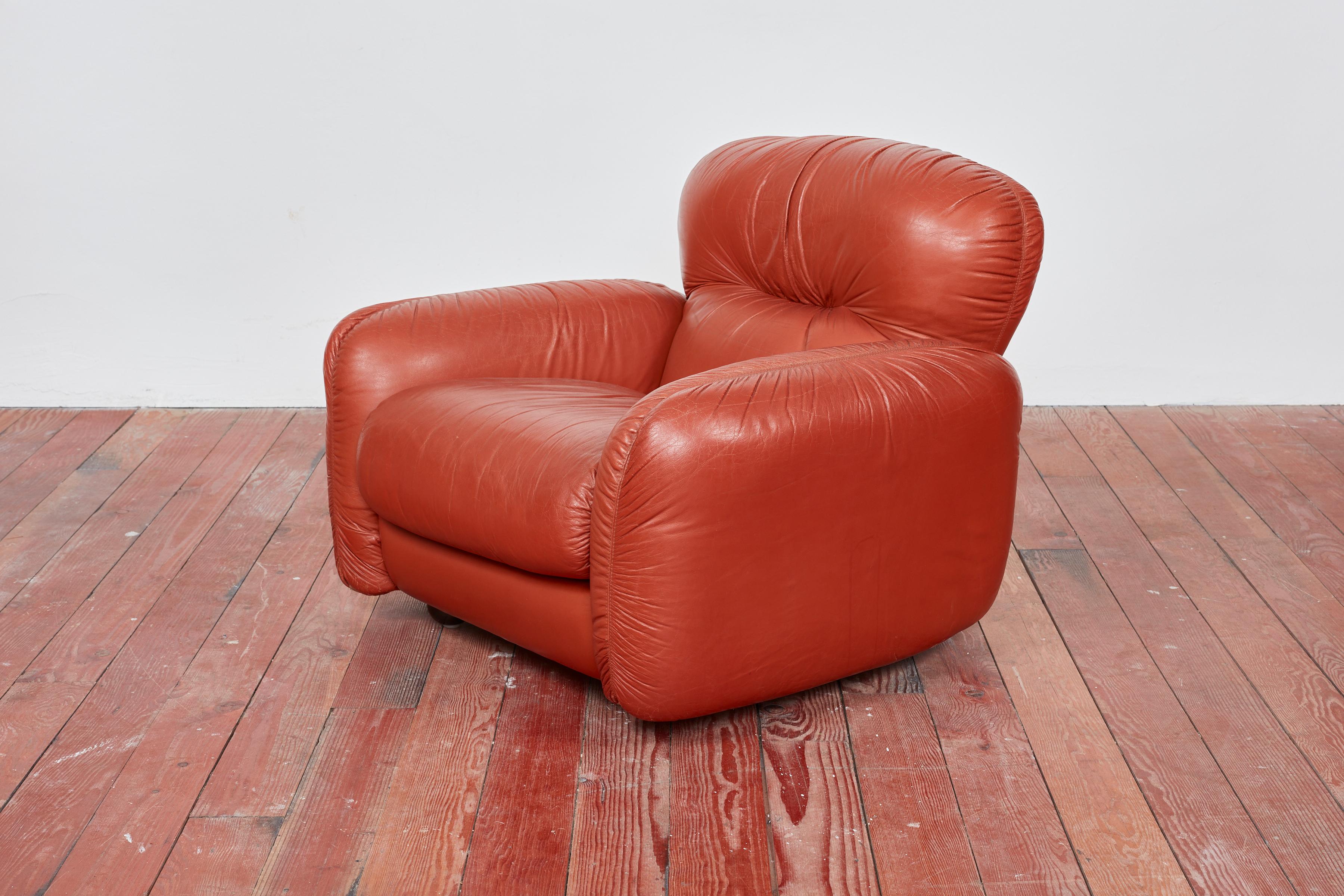 Late 20th Century 1970s Italian Leather Chairs