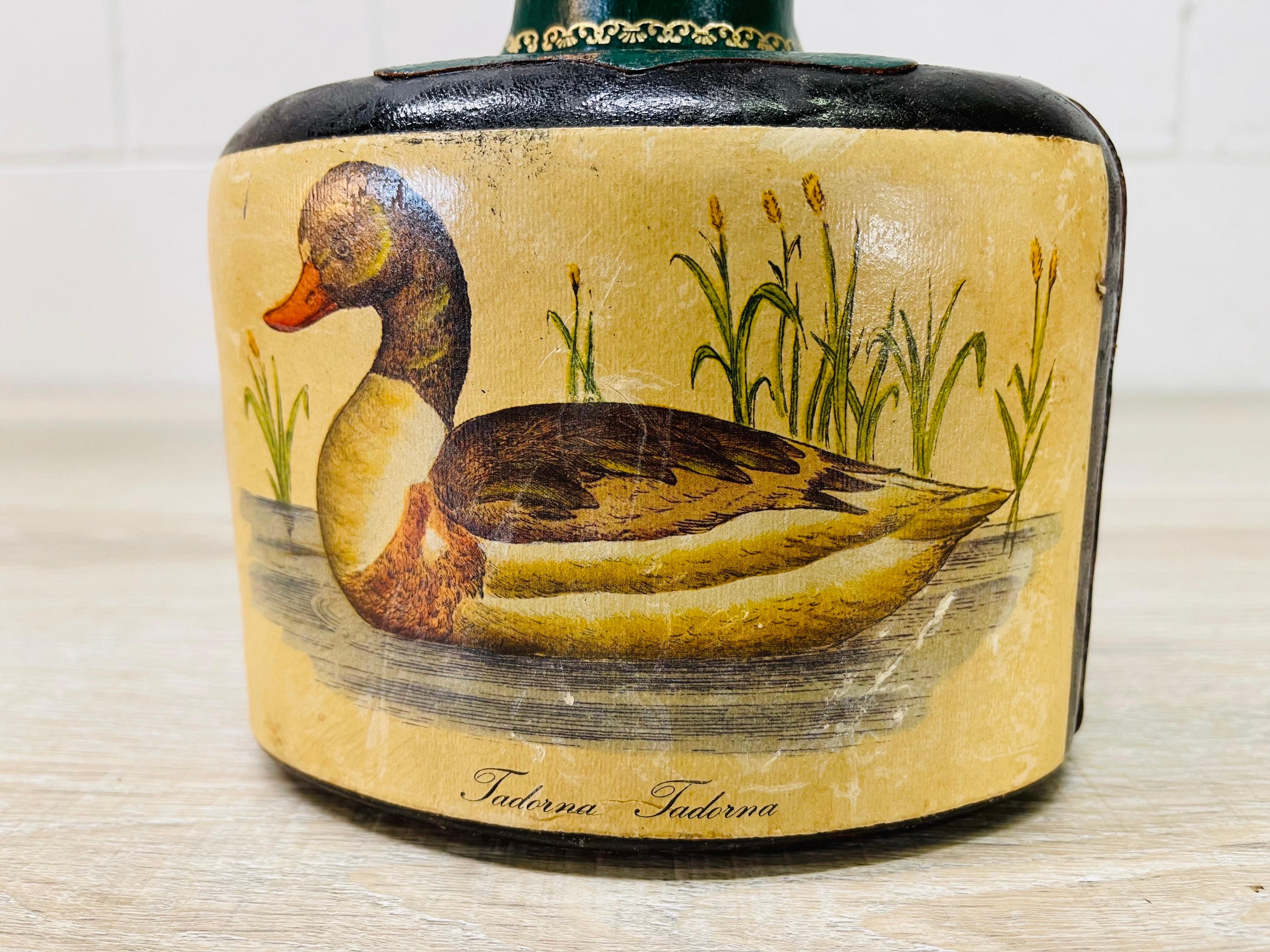 vintage leather wrapped decanter made in italy
