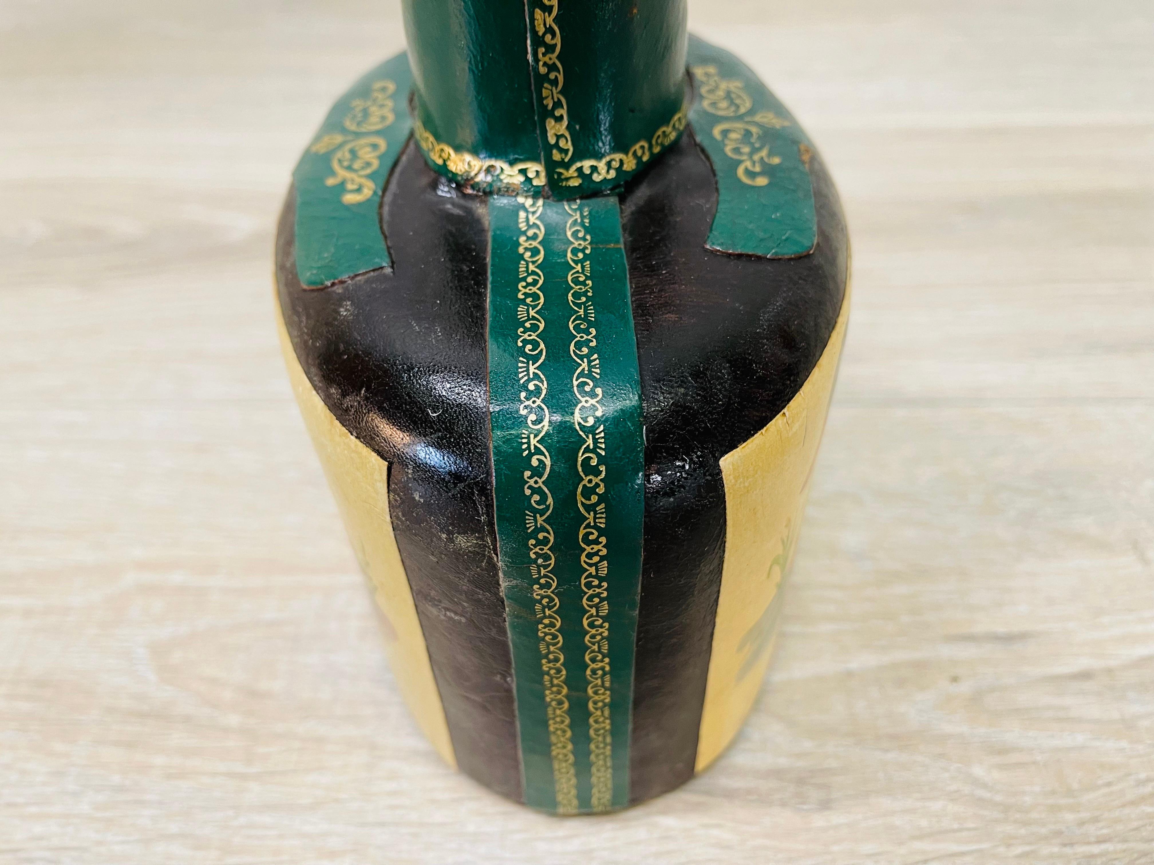 vintage leather wrapped decanter